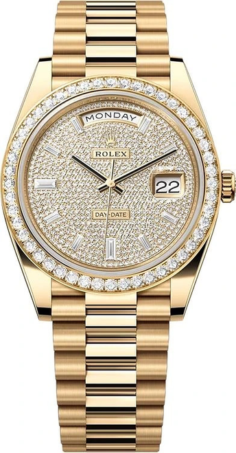 Rolex Yellow Gold President Day Date 40 228348RBR Pave