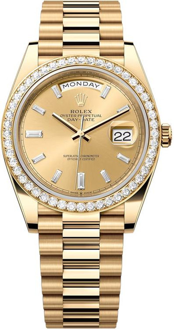 Rolex Yellow Gold President Day Date 40 228348RBR Champagne Diamond