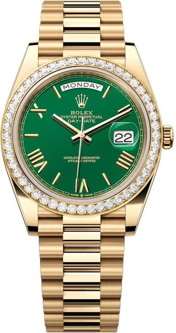 Rolex Yellow Gold President Day Date 40 228348RBR Green