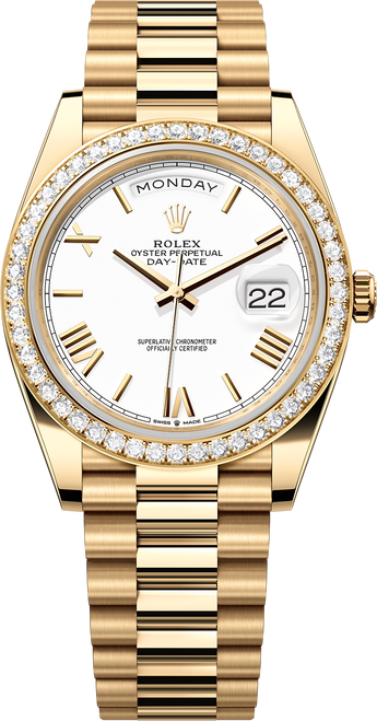 Rolex Yellow Gold President Day Date 40 228348RBR White Roman