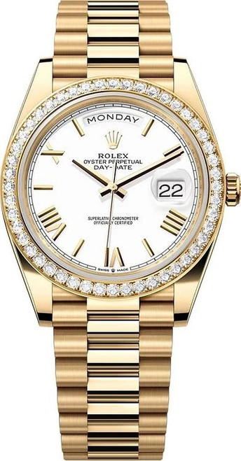Rolex Yellow Gold President Day Date 40 228348RBR White Roman