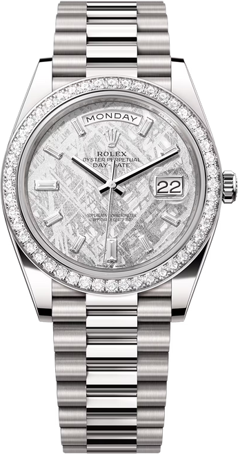 Rolex White Gold President Day Date 40 228349RBR Meteorite