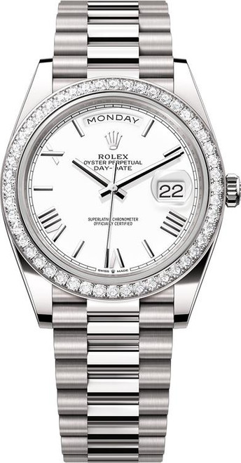 Rolex White Gold President Day Date 40 228349RBR White Roman