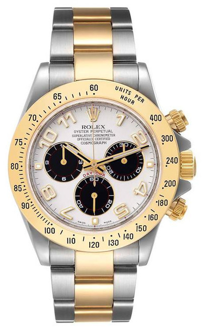 Rolex Pre-Owned two tone Daytona 116523 Factory White Panda Racing