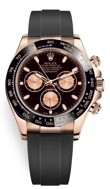 Rolex Pre-Owned Rose Gold Oysterflex Daytona 116515LN Black Dial