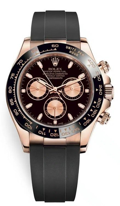 Rolex Pre-Owned Rose Gold Oysterflex Daytona 116515LN Black Dial Rolex Pre-Owned Rose Gold Oysterflex Daytona 116515LN Black Dial