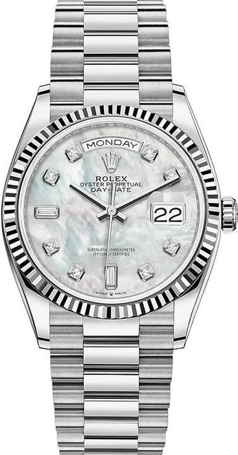 Rolex Day-Date 36mm White Gold 128239 MOP