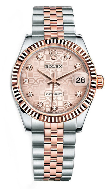 Rolex New Style Datejust Midsize Two Tone Factory Rose Anniversary Diamond Dial 178271 Rolex New Style Datejust Midsize Two Tone Factory Rose Anniversary Diamond Dial 178271