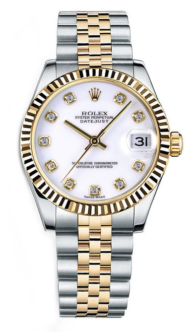 Rolex New Style Datejust Midsize Two Tone Factory White Diamond 178273 Rolex New Style Datejust Midsize Two Tone Factory White Diamond 178273