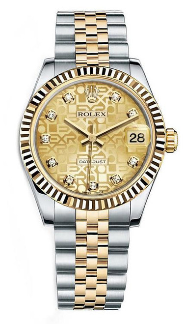 Rolex New Style Datejust Midsize 178271FL Two-Tone Rose Floral Dial