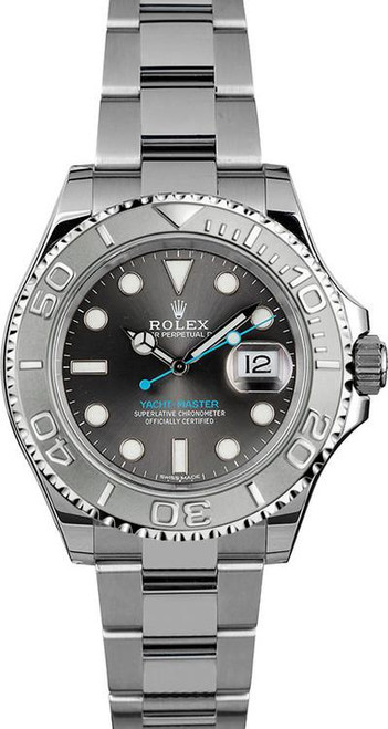 Rolex Yacht-Master Steel 116622 Pre-Owned Rhodium Dial Rolex Yacht-Master Steel 116622 Pre-Owned Rhodium Dial