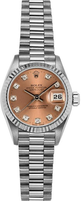 Rolex Women's White Gold President with Factory Pink Diamond Dial P69179PD Rolex Women's White Gold President with Factory Pink Diamond Dial P69179PD