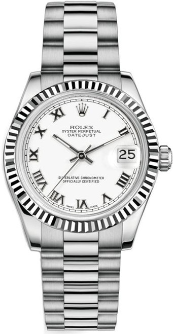 Rolex White Gold President Midsize White Dial on President Bracelet 68279 Rolex White Gold President Midsize White Dial on President Bracelet 68279