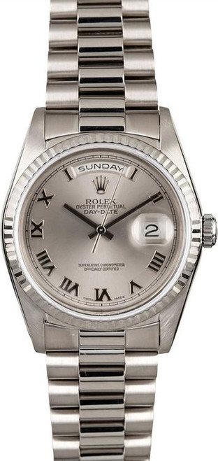 Rolex White Gold President 36mm Factory Silver Roman Dial P18239SR Rolex White Gold President 36mm Factory Silver Roman Dial P18239SR