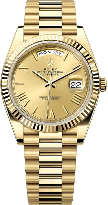 Rolex Pre-Owned Day Date President 40mm Yellow Gold Champagne Roman 228238