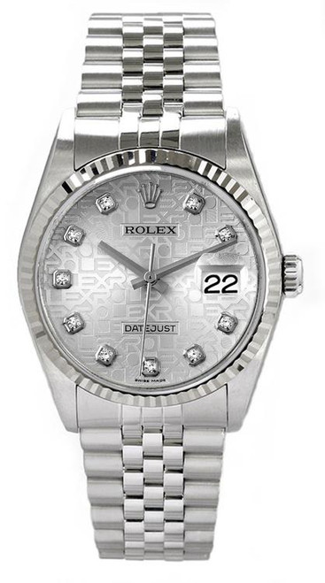 Rolex Men's Datejust Stainless Steel Factory Silver Anniversary Diamond Dial Rolex Men's Datejust Stainless Steel Factory Silver Anniversary Diamond Dial
