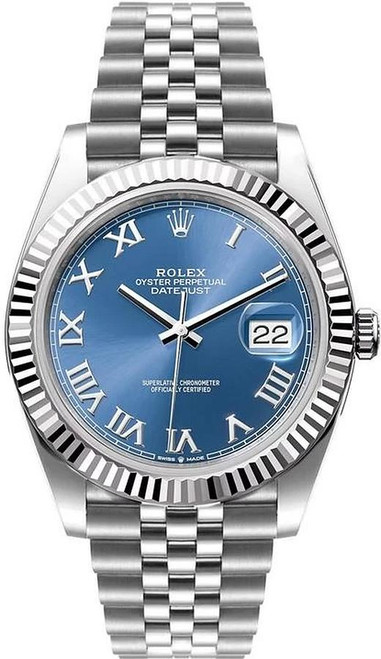 Rolex 41mm Datejust Stainless Steel 126334 Blue Roman