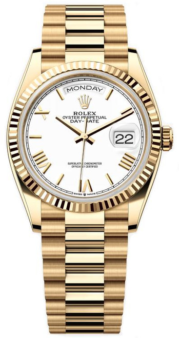 Rolex Day-Date 36mm Yellow Gold 128238 White Rolex Day-Date 36mm Yellow Gold 128238 White