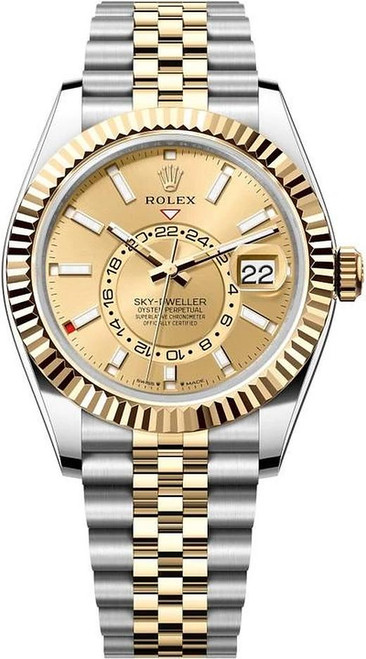 Rolex Stainless Steel and Yellow Gold Sky Dweller 336933 Champagne Jubilee