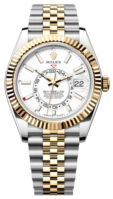 Rolex Stainless Steel and Yellow Gold Sky Dweller 336933 White Jubilee