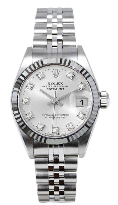 Rolex Women's Datejust Stainless Steel Factory Silver Diamond Dial Rolex Women's Datejust Stainless Steel Factory Silver Diamond Dial