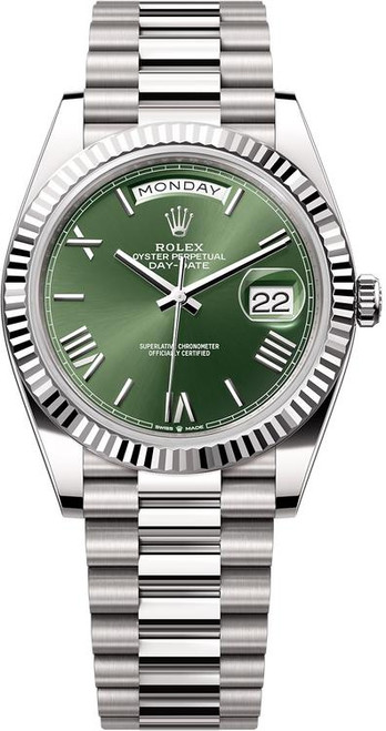 Rolex White Gold President Day Date 40 228239 Green Rolex White Gold President Day Date 40 228239 Green