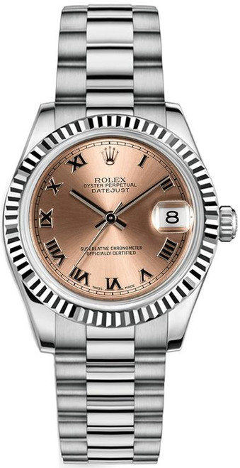 Rolex White Gold President Midsize Factory Pink Dial on President Bracelet P68279PR