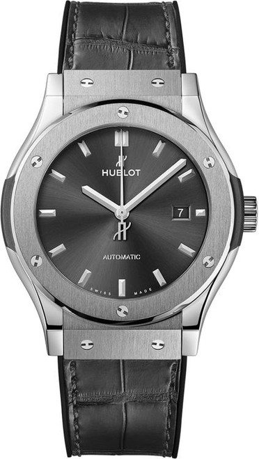 A*é様 【純正ベルト2本】Hublot 542.NX.7071.LR Hublot Classic Fusion Automatic Racing Grey Dial Titanium Case