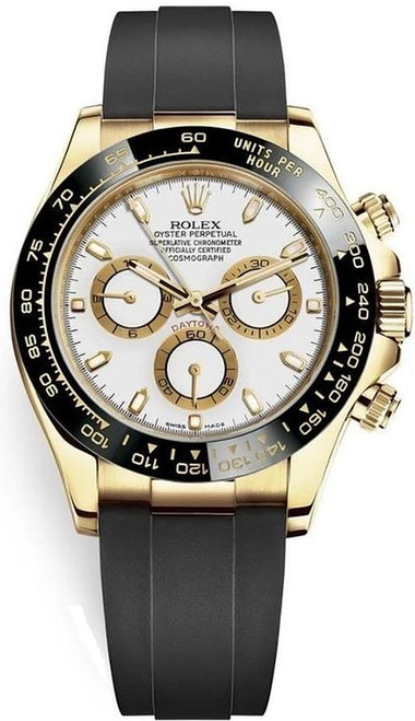 Rolex Pre-Owned Oysterflex Yellow Gold  Daytona 116518 White