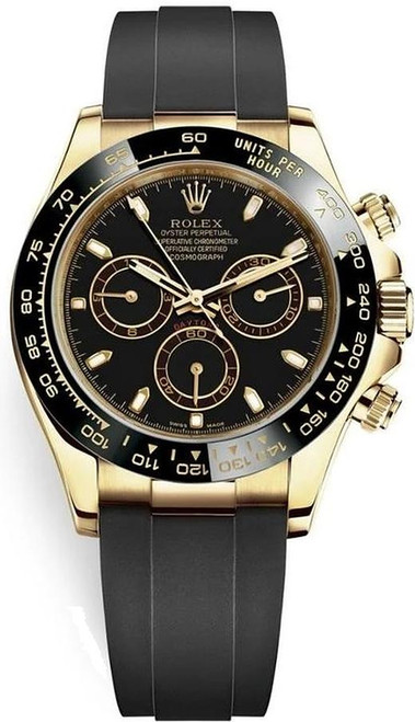 Rolex Pre-Owned Oysterflex Yellow Gold  Daytona 116518 Black