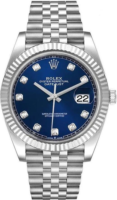 Rolex Pre-Owned Datejust 41mm Factory Blue Diamond 126334