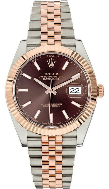 Rolex 41mm Datejust Everose Gold 126331 Chocolate Index