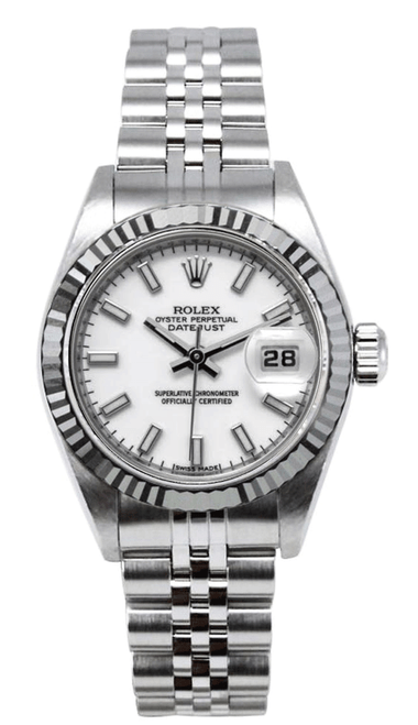 Rolex Women's Datejust Stainless Steel Factory White Index Diamond Dial