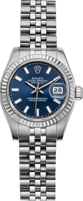 Rolex Women's New Style Datejust Stainless Steel Factory Blue Index Dial