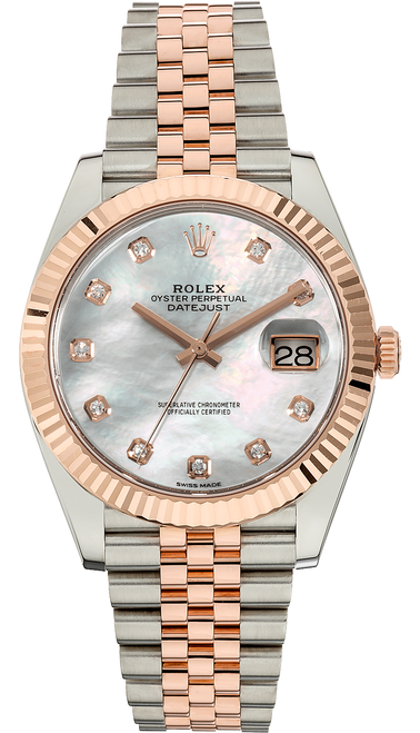 Rolex 41mm Datejust Everose Gold 126331 Factory Mother of Pearl