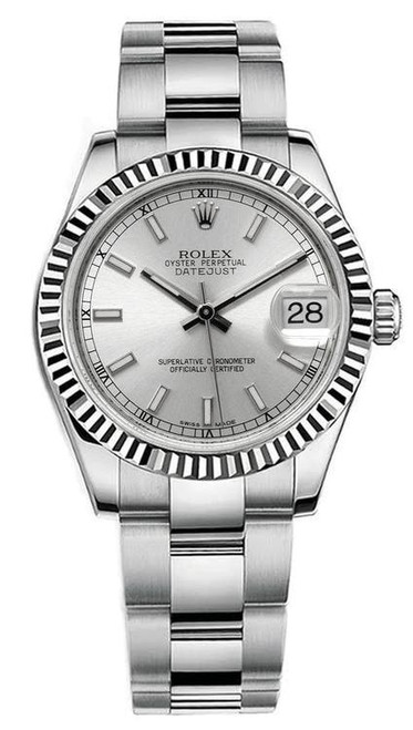 Rolex Datejust Midsize Stainless Steel Silver Index Dial 178274 Oyster Rolex Datejust Midsize Stainless Steel Silver Index Dial 178274 Oyster