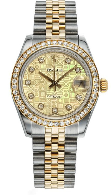 Rolex New Style Datejust Midsize Factory Diamond Bezel & Rolex Anniversary Pearl Diamond Dial on Jubilee Bracelet 178383 Rolex New Style Datejust Midsize Factory Diamond Bezel & Rolex Anniversary Pearl Diamond Dial on Jubilee Bracelet 178383