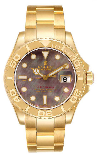 Rolex Yacht-Master 18K Yellow Gold Mop Sapphire/Diamond Dial 40mm Watch K 16628