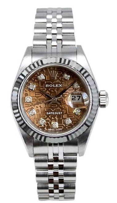 Rolex Women's Datejust Stainless Steel Factory Bronze Anniversary Diamond Dial
