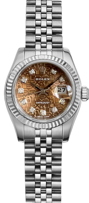 Rolex Women's New Style Steel Datejust Factory Bronze Anniversary Diamond Dial