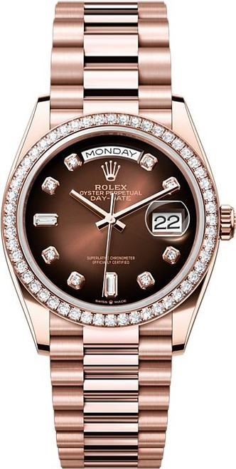 Rolex Day-Date President 36mm Rose Gold 128345RBR Chocolate