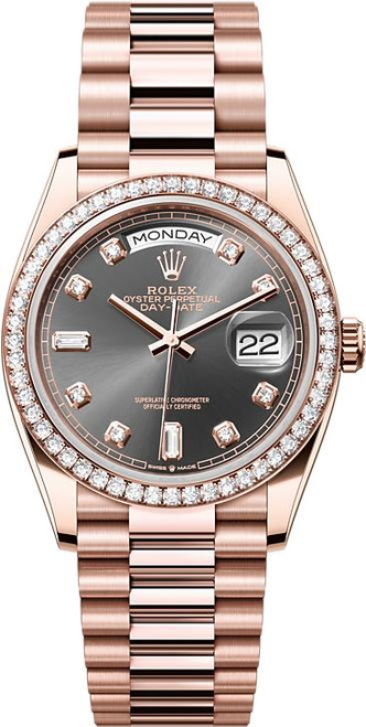 Rolex Day-Date President 36mm Rose Gold 128345RBR Grey