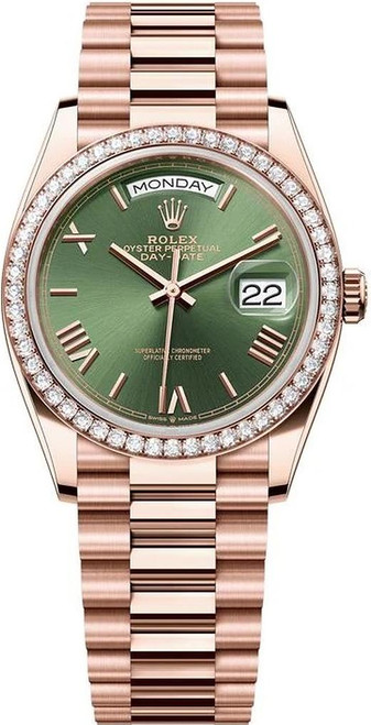 Rolex Day-Date President 36mm Rose Gold 128345RBR Green