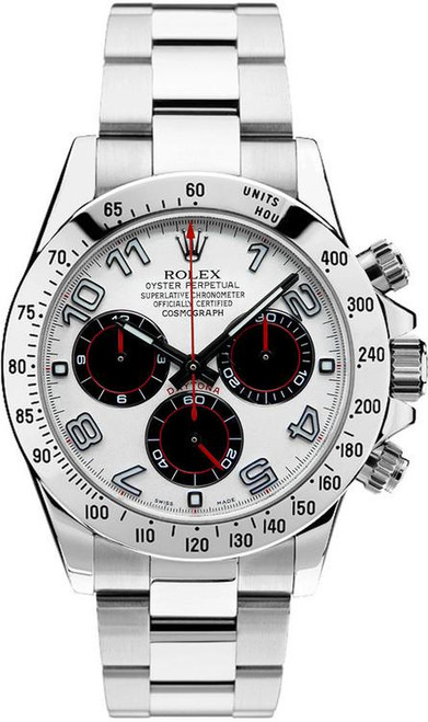 Rolex Pre Owned Steel Daytona 116520 Factory White Arabic Racing Rolex Pre Owned Steel Daytona 116520 Factory White Arabic Racing