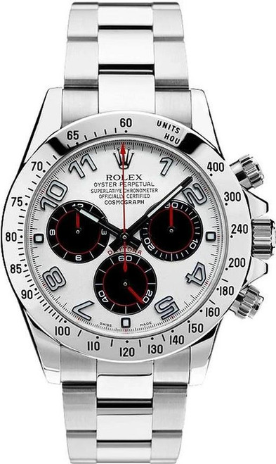 Rolex Pre Owned Steel Daytona 116520 Factory White Arabic Racing