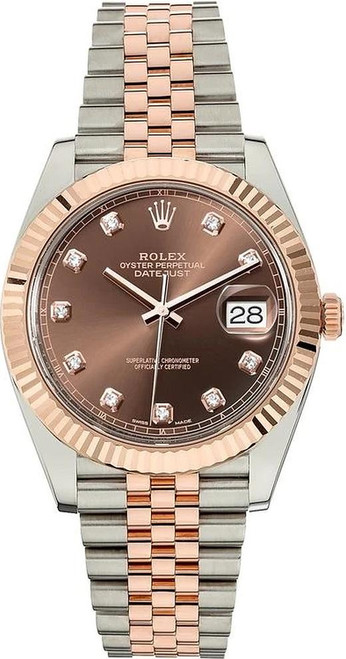 Rolex 41mm Datejust Everose Gold 126331 Chocolate Diamond