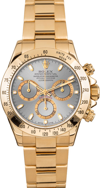 Rolex Pre-Owned Yellow Gold Daytona 116528 Slate Grey Rolex Pre-Owned Yellow Gold Daytona 116528 Slate Grey