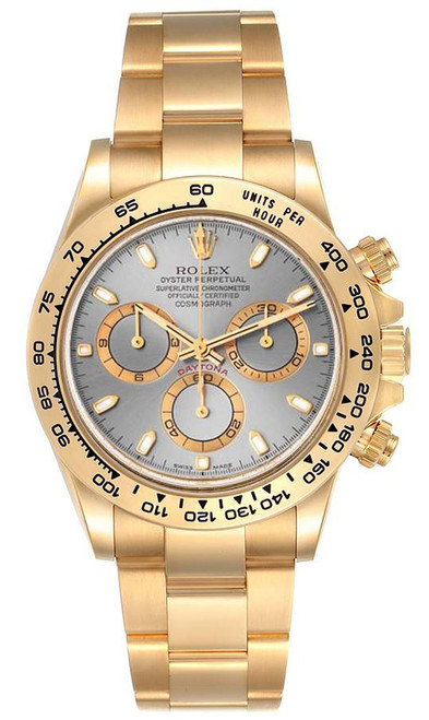 Rolex Pre-Owned Yellow Gold Daytona 116528 Slate Grey