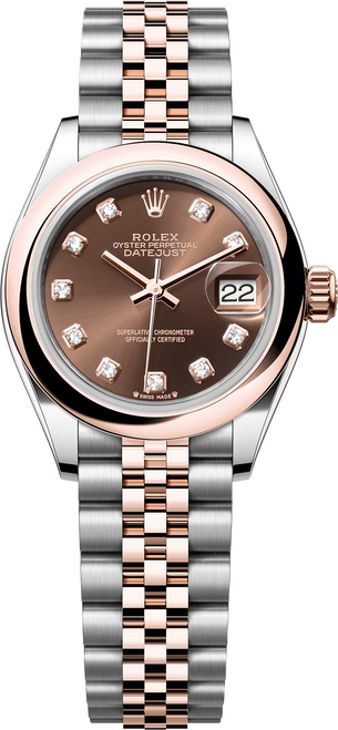 Rolex Lady-Datejust 28 Silver Dial Automatic Ladies Steel and 18kt Yellow Gold Jubilee Watch 279383SRJ