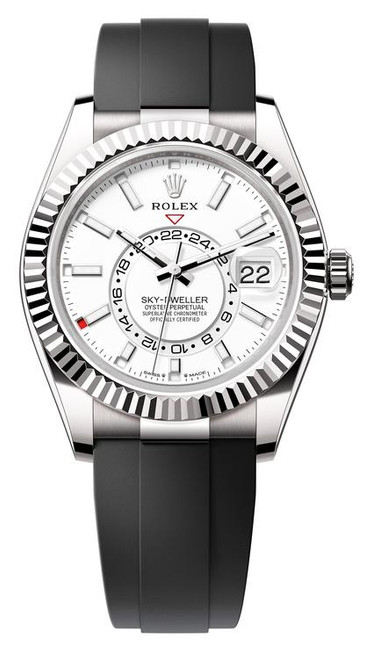 Rolex White Gold Sky Dweller Oysterflex 336239 White Rolex White Gold Sky Dweller Oysterflex 336239 White